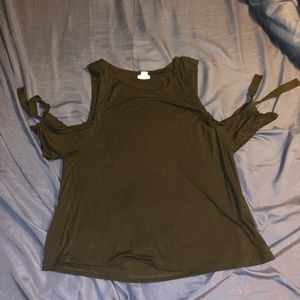 Black open shoulder shirt